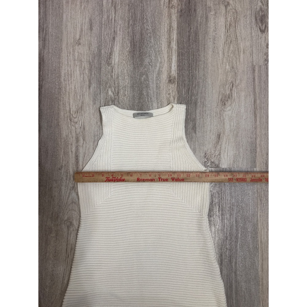 AllSaints Arleta Vest White Textured Cotton Knit Sleeveless Tunic Sweater Small - Picture 7 of 7
